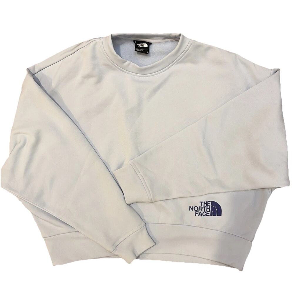 The North Face Women’s Cropped Fleece Sweater Small Light Gray Purple